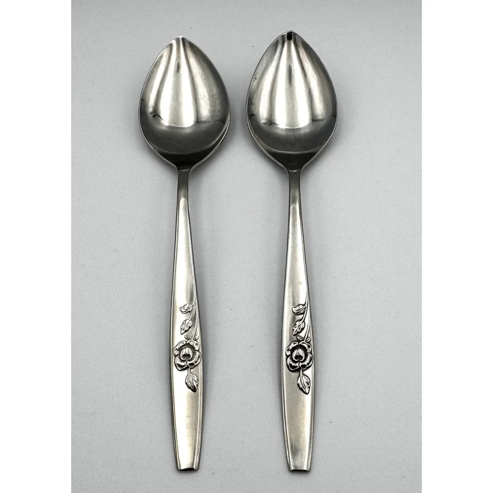 Lot of 2 Vintage Oneida Our Rose Stainless 8.25